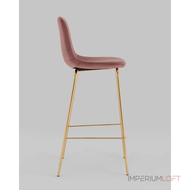 Стул барный Валенсия SN велюр пыльно-розовый золотые ножки 2 шт Stool Group УТ000038303