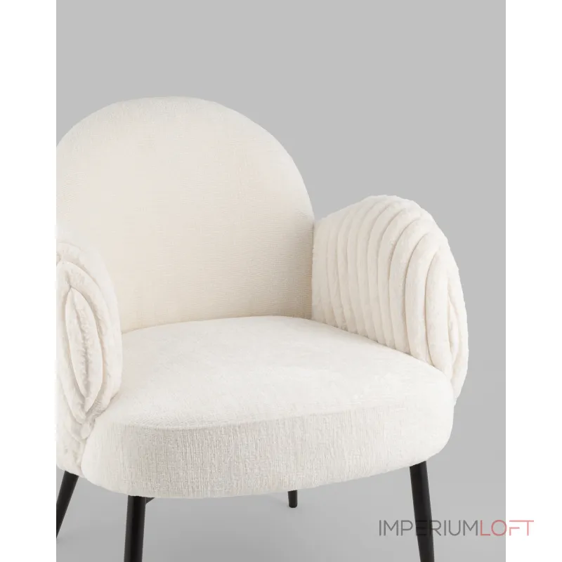 Кресло Wave Stripes букле белый Stool Group УТ000038941 от ImperiumLoft Кресло Wave Stripes букле белый Stool Group УТ000038941 от ImperiumLoft