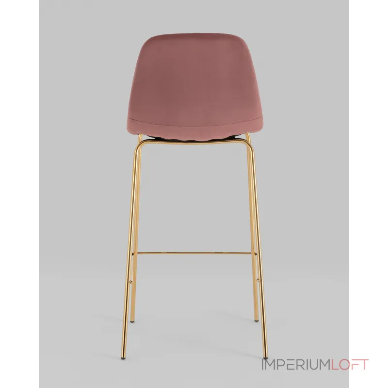 Стул барный Валенсия SN велюр пыльно-розовый золотые ножки 2 шт Stool Group УТ000038303