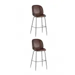 Стул барный Beetle PU со спинкой коричневый 2 шт Stool Group УТ000038311