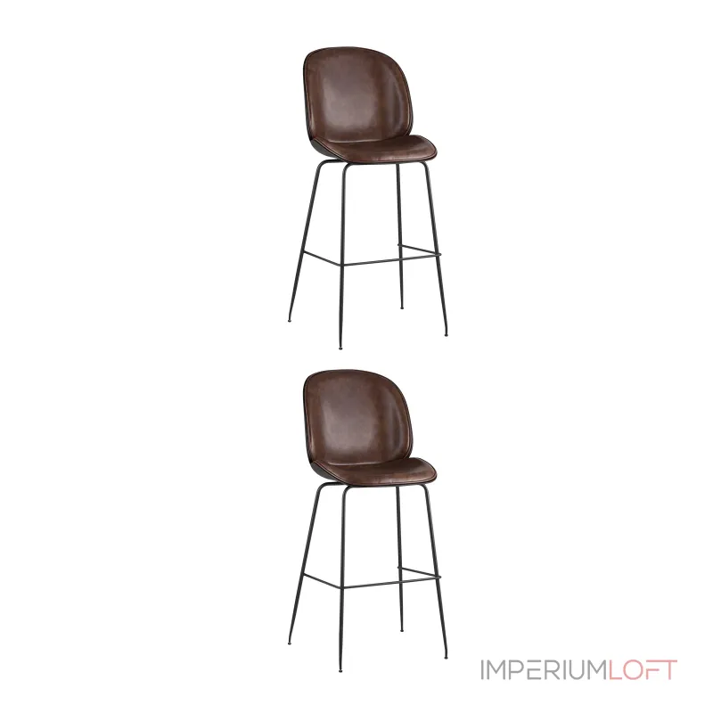 Стул барный Beetle PU со спинкой коричневый 2 шт Stool Group УТ000038311