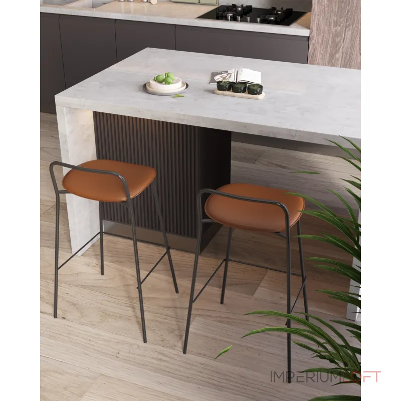 Стул барный Mantis экокожа коричневый Stool Group УТ000038917