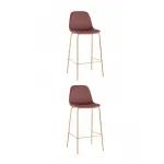 Стул барный Валенсия SN велюр пыльно-розовый золотые ножки 2 шт Stool Group УТ000038303 от ImperiumLoft