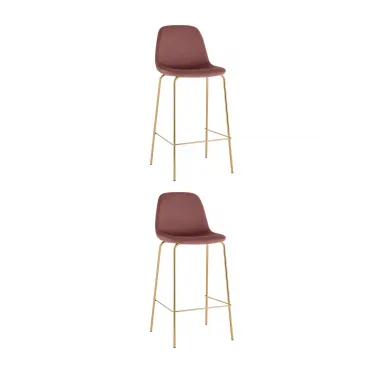 Стул барный Валенсия SN велюр пыльно-розовый золотые ножки 2 шт Stool Group УТ000038303