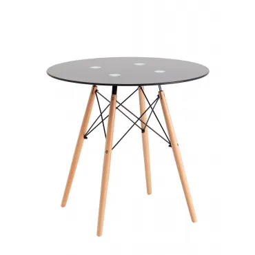 Стол круглый EAMES DSW NEW D80 стеклянный черный Stool Group УТ000039069