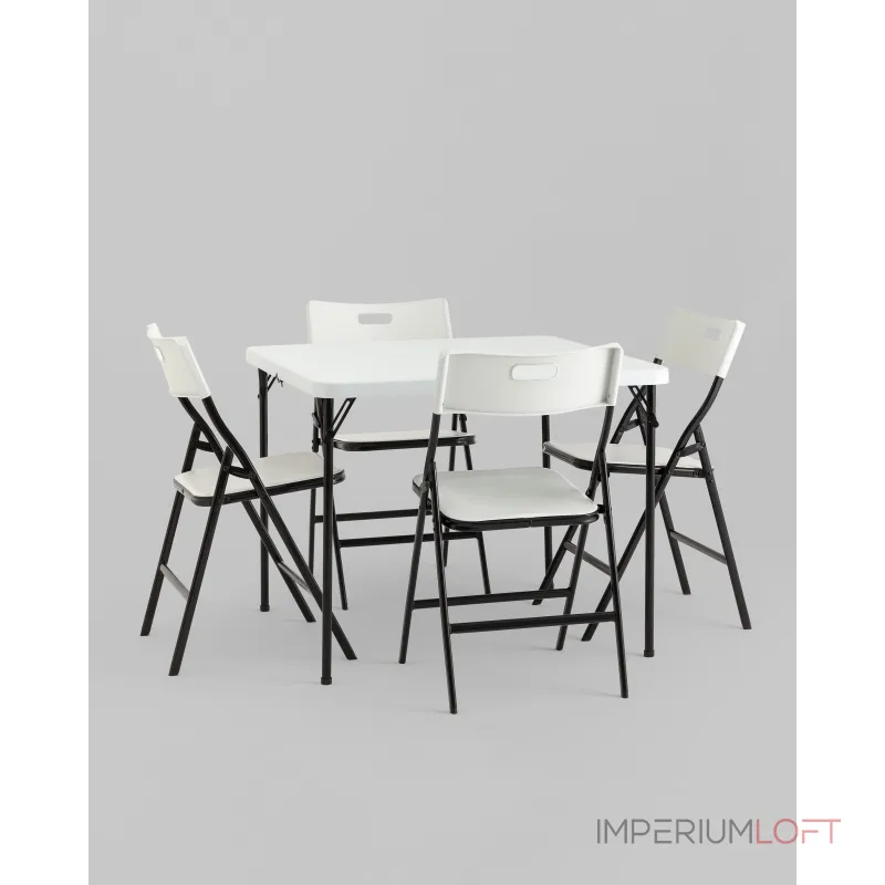 Комплект раскладного стола и стульев Stool Group Кейт YX-ZFP86 white