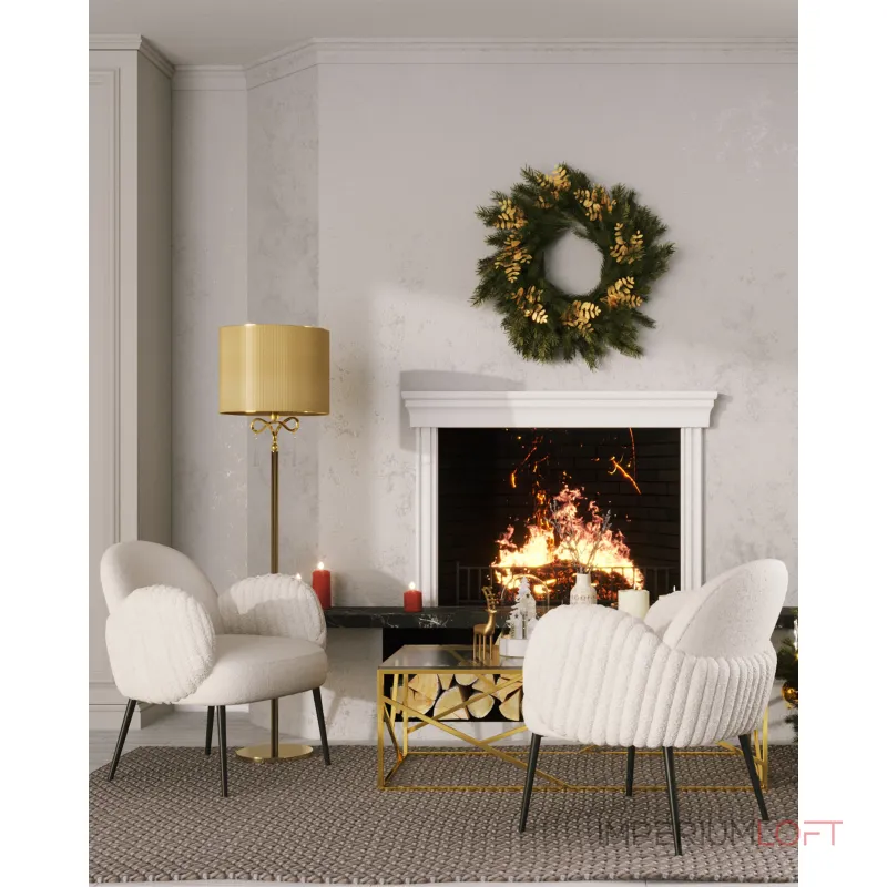 Кресло Wave Stripes букле белый Stool Group УТ000038941 от ImperiumLoft Кресло Wave Stripes букле белый Stool Group УТ000038941 от ImperiumLoft