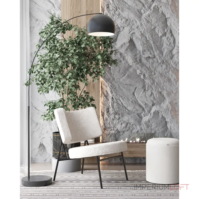 Кресло District Lounge букле белый Stool Group УТ000039109