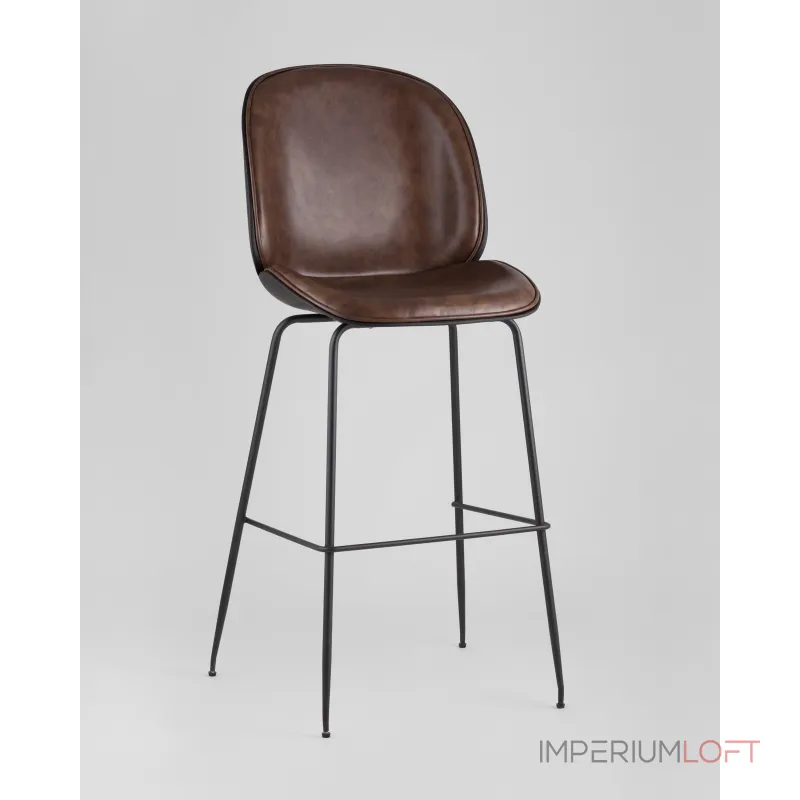 Стул барный Beetle PU со спинкой коричневый 2 шт Stool Group УТ000038311