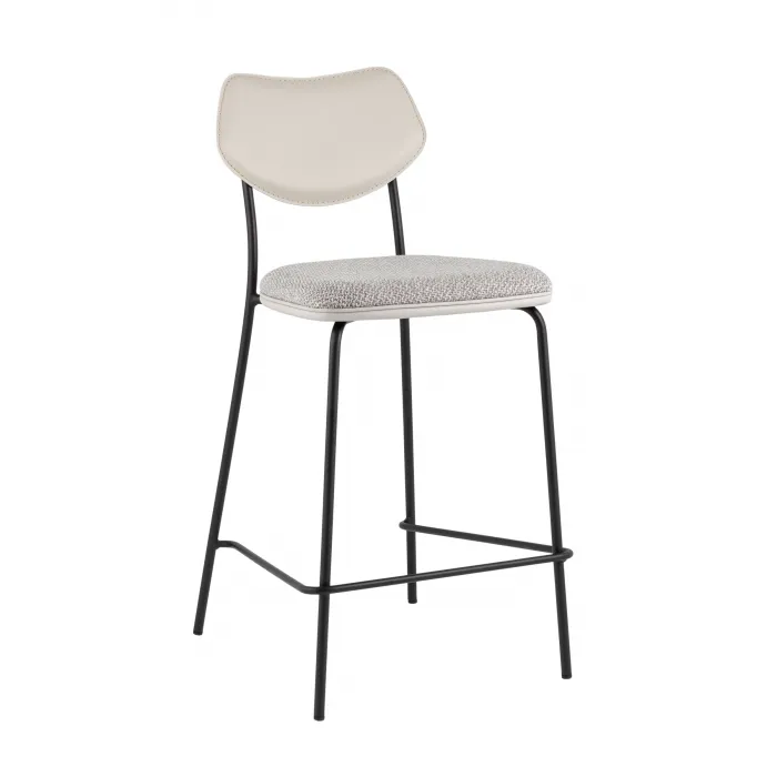 Стул полубарный Casey серый с серой экокожей Stool Group УТ000039577 от ImperiumLoft