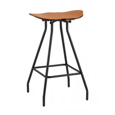 Стул полубарный Jerry черный с коричневой подушкой Stool Group УТ000039718