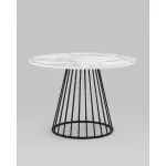 Стол обеденный Ливерпуль 110*110 белый мрамор черная ножка Stool Group УТ000038564 от ImperiumLoft