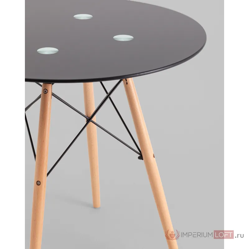 Стол круглый EAMES DSW NEW D80 стеклянный черный Stool Group УТ000039069 от ImperiumLoft