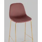 Стул барный Валенсия SN велюр пыльно-розовый золотые ножки 2 шт Stool Group УТ000038303 от ImperiumLoft