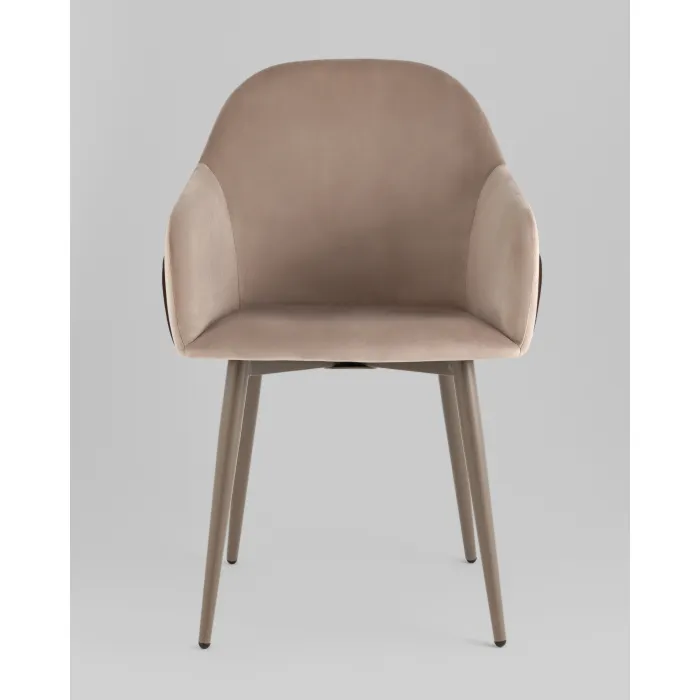 Стул Новел New велюр серо-коричневый, ножки бежево-серые Stool Group УТ000039823 от ImperiumLoft