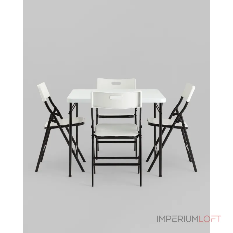 Комплект раскладного стола и стульев Stool Group Кейт YX-ZFP86 white
