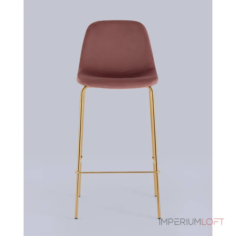 Стул барный Валенсия SN велюр пыльно-розовый золотые ножки 2 шт Stool Group УТ000038303