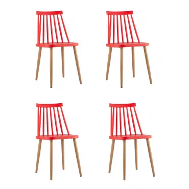 Стул Морган пластиковый красный 4 шт Stool Group УТ000037493