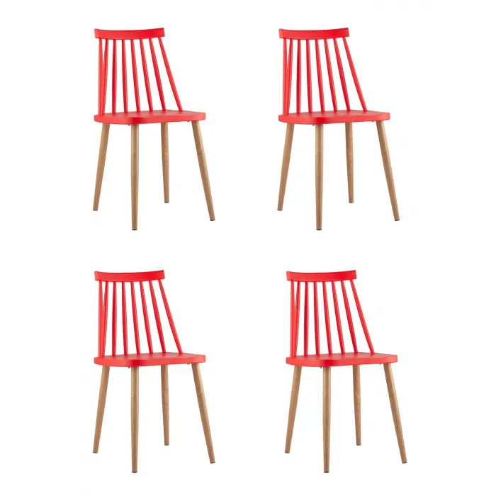 Стул Морган пластиковый красный 4 шт Stool Group УТ000037493 от ImperiumLoft