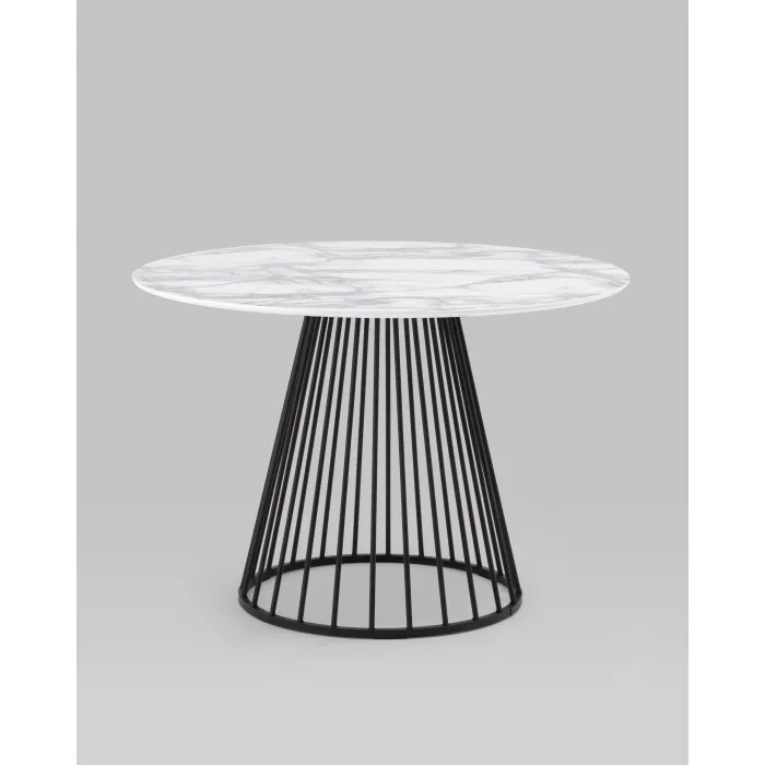 Стол обеденный Ливерпуль 110*110 белый мрамор черная ножка Stool Group УТ000038564 от ImperiumLoft