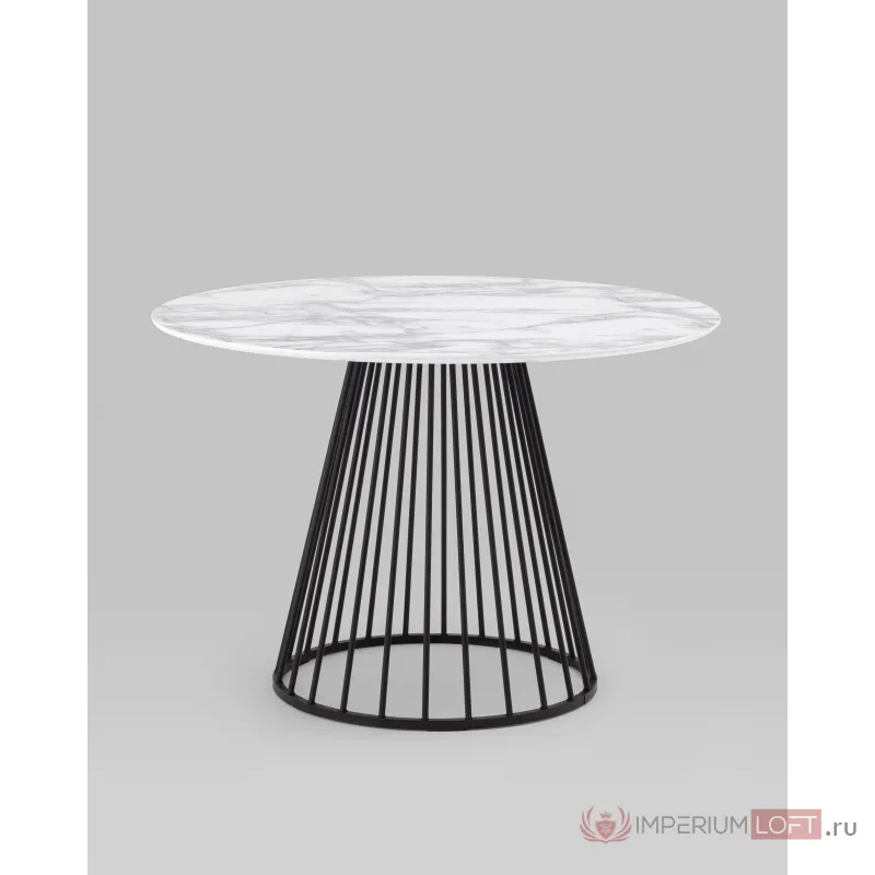 Стол обеденный Ливерпуль 110*110 белый мрамор черная ножка Stool Group УТ000038564 от ImperiumLoft
