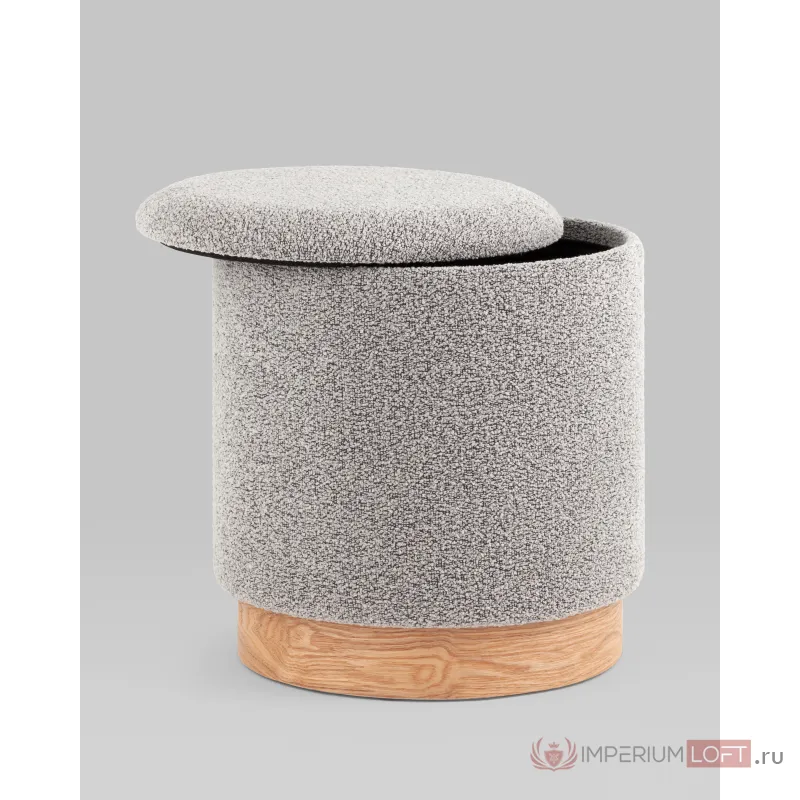 Пуф с ящиком Холли S букле серый Stool Group УТ000038723 от ImperiumLoft