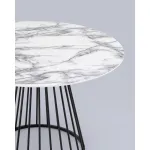 Стол обеденный Ливерпуль 110*110 белый мрамор черная ножка Stool Group УТ000038564 от ImperiumLoft