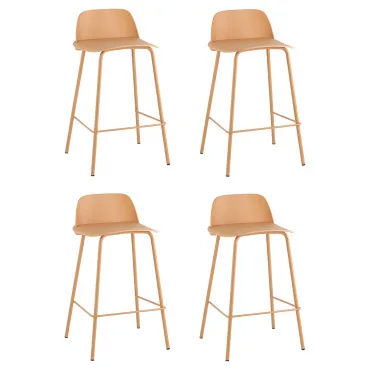 Стул полубарный Mist желтый 4 шт Stool Group УТ000038438