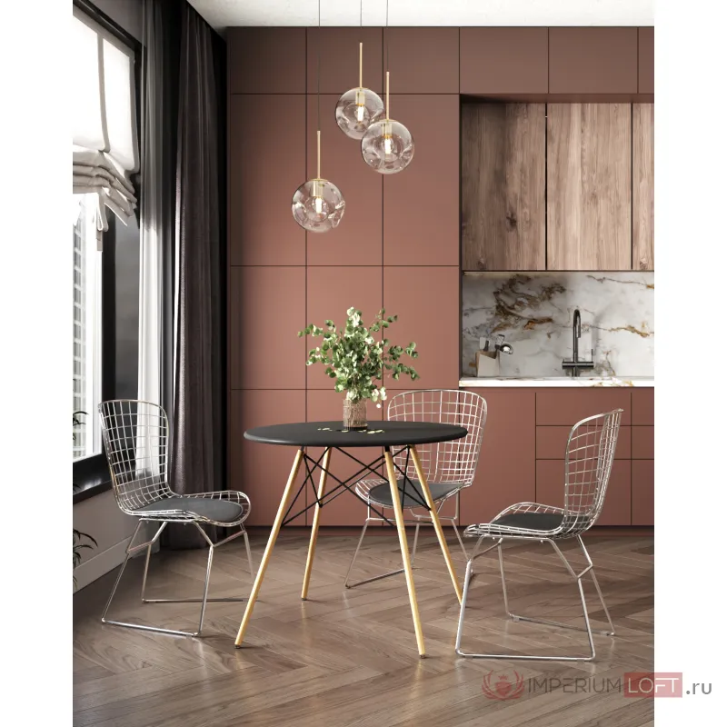 Стол круглый EAMES DSW NEW D80 черный Stool Group УТ000039067 от ImperiumLoft