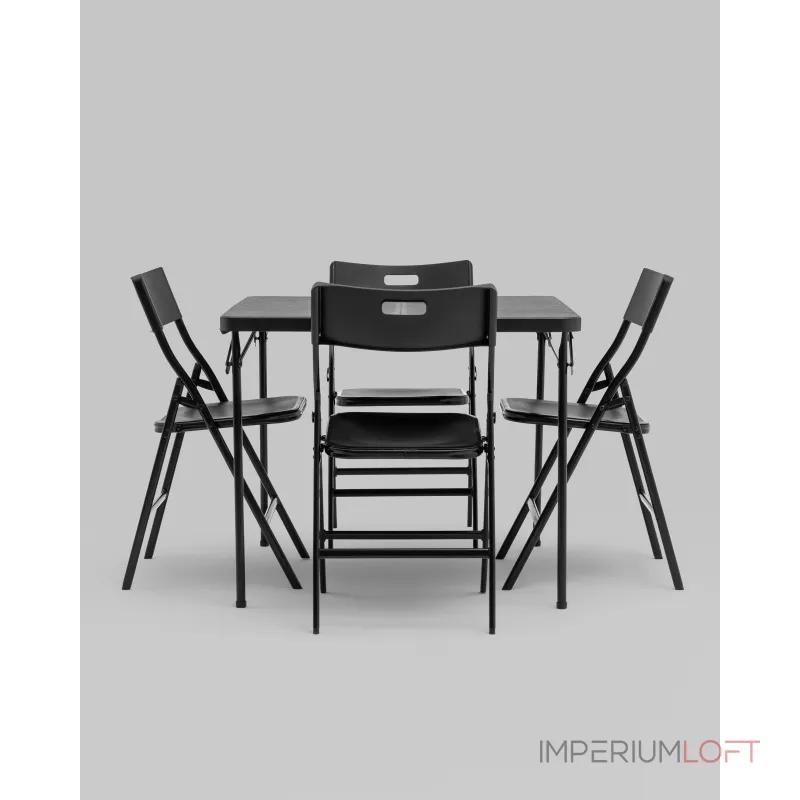 Комплект раскладного стола и стульев Stool Group Кейт YX-ZFP86 black