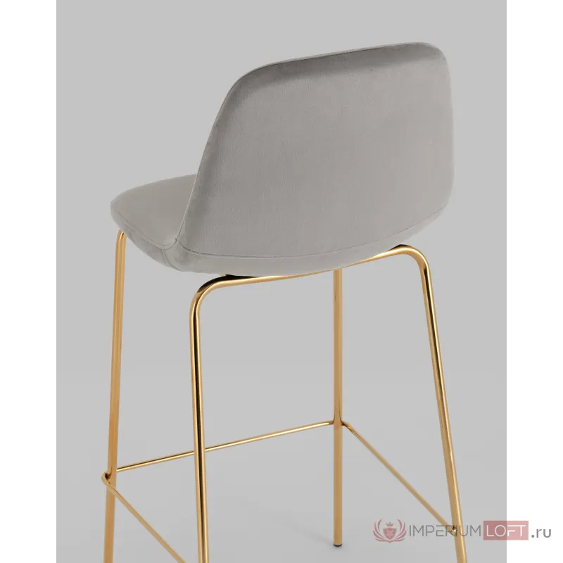 Стул барный Валенсия SN велюр серый золотые ножки 2 шт Stool Group УТ000038305 от ImperiumLoft