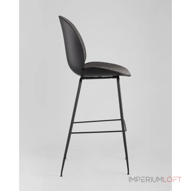 Стул барный Beetle PU со спинкой серый 2 шт Stool Group УТ000038313