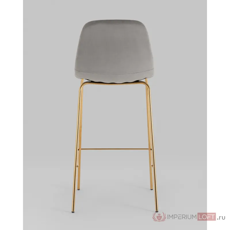 Стул барный Валенсия SN велюр серый золотые ножки 2 шт Stool Group УТ000038305 от ImperiumLoft