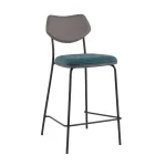 Стул полубарный Casey темно-бирюзовый с серой экокожей Stool Group УТ000039578