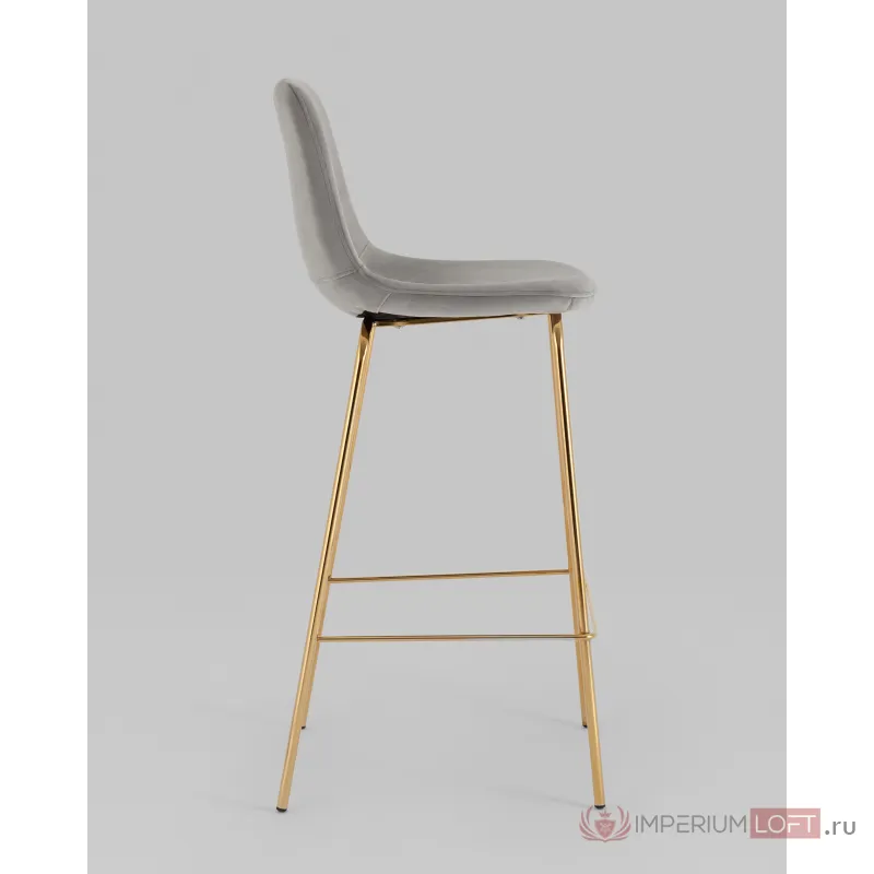Стул барный Валенсия SN велюр серый золотые ножки 2 шт Stool Group УТ000038305 от ImperiumLoft
