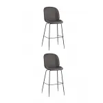 Стул барный Beetle PU со спинкой серый 2 шт Stool Group УТ000038313