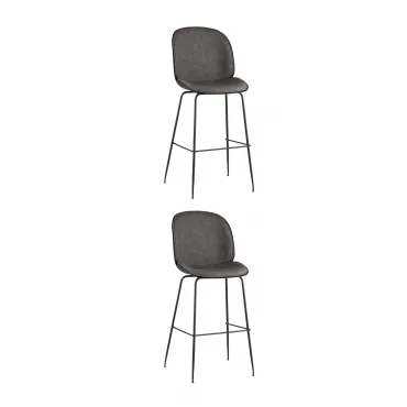 Стул барный Beetle PU со спинкой серый 2 шт Stool Group УТ000038313