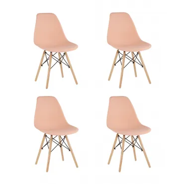 Стул Eames Style DSW персиковый x4 (разборный каркас) Stool Group УТ000039377