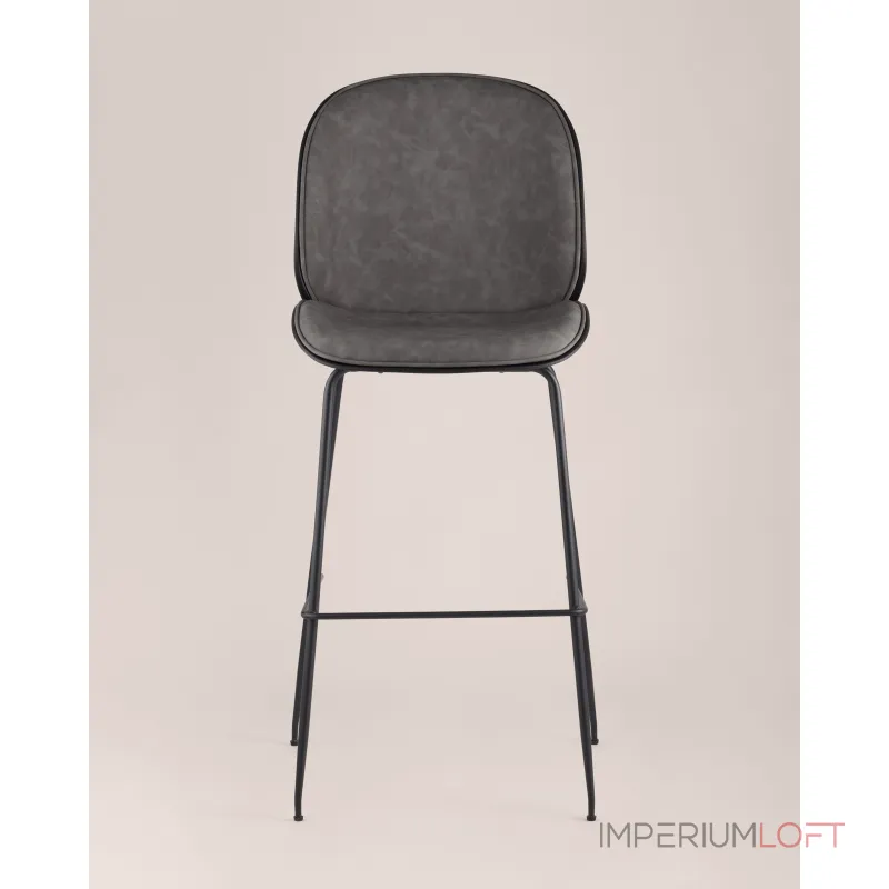 Стул барный Beetle PU со спинкой серый 2 шт Stool Group УТ000038313