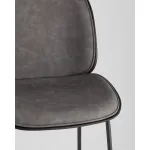 Стул барный Beetle PU со спинкой серый 2 шт Stool Group УТ000038313