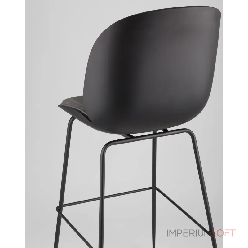 Стул барный Beetle PU со спинкой серый 2 шт Stool Group УТ000038313