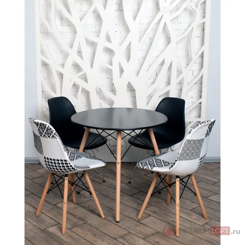 Стол круглый EAMES DSW NEW D80 черный Stool Group УТ000039067 от ImperiumLoft