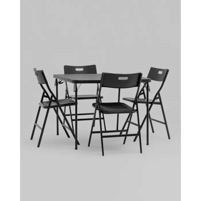 Комплект раскладного стола и стульев Stool Group Кейт YX-ZFP86 black от ImperiumLoft