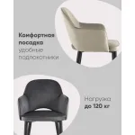 Стул Венера велюр серый ножки белые Stool Group УТ000037246