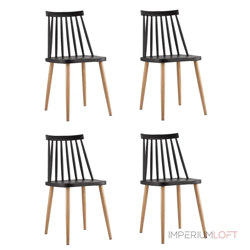 Стул Морган пластиковый черный 4 шт Stool Group УТ000037495
