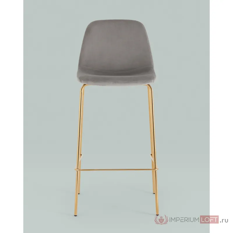 Стул барный Валенсия SN велюр серый золотые ножки 2 шт Stool Group УТ000038305 от ImperiumLoft