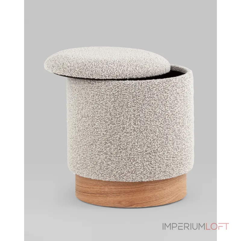Пуф с ящиком Холли XS букле бежевый Stool Group УТ000038722 Пуф с ящиком Холли XS букле бежевый Stool Group УТ000038722