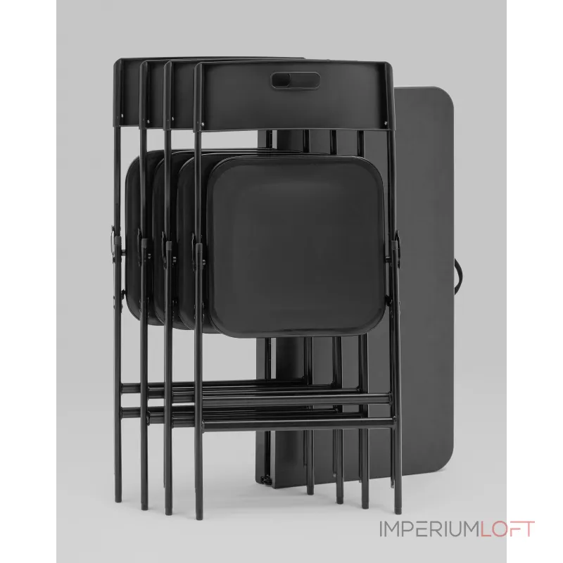 Комплект раскладного стола и стульев Stool Group Кейт YX-ZFP86 black