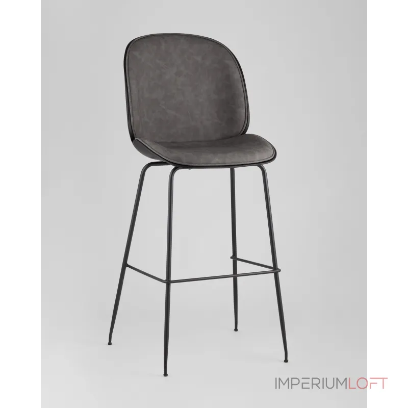 Стул барный Beetle PU со спинкой серый 2 шт Stool Group УТ000038313