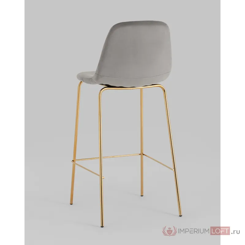 Стул барный Валенсия SN велюр серый золотые ножки 2 шт Stool Group УТ000038305 от ImperiumLoft